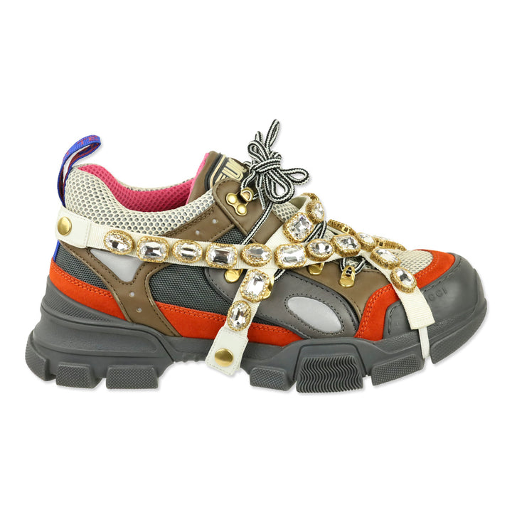 Gucci Grey/Orange Flashtrek Chunky Sneakers