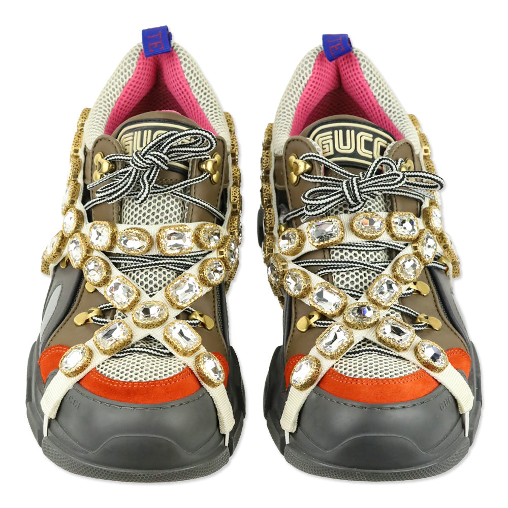 Gucci Grey/Orange Flashtrek Chunky Sneakers