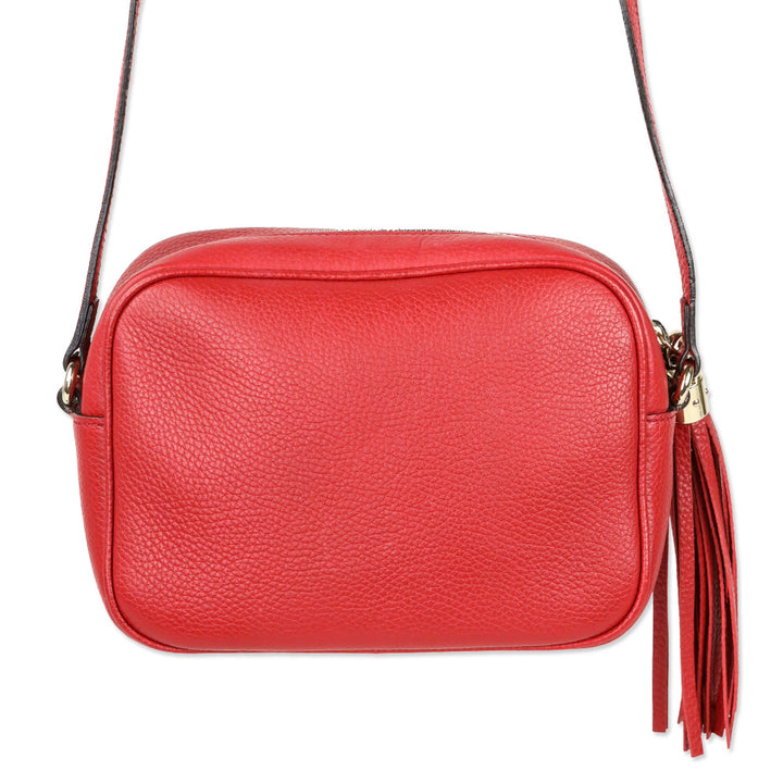 Gucci Red Pebbled Leather Soho Disco Crossbody Bag