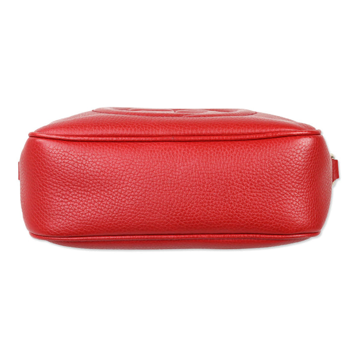 Gucci Red Pebbled Leather Soho Disco Crossbody Bag
