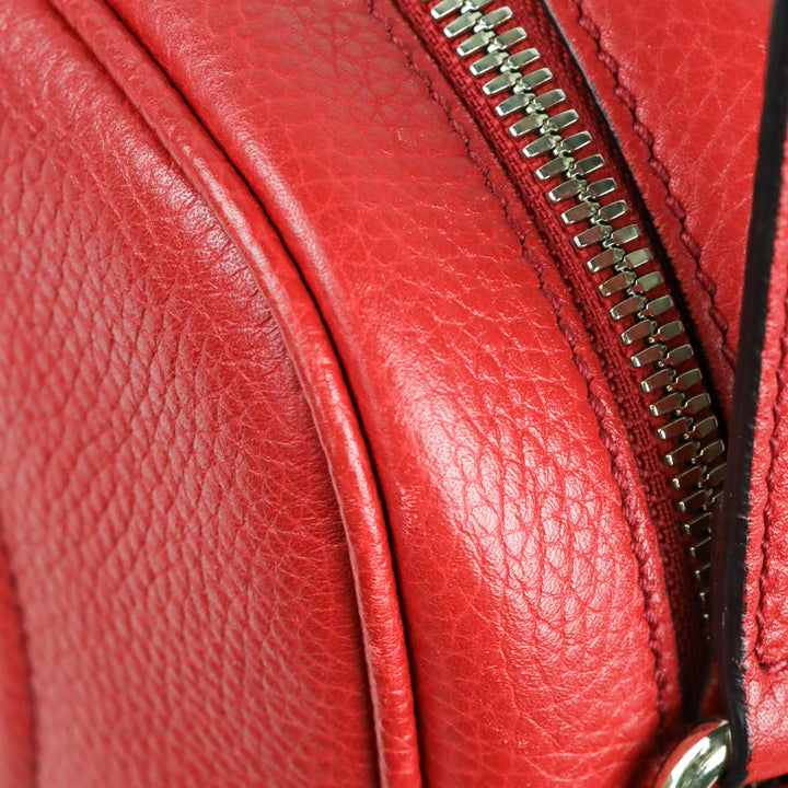 Gucci Red Pebbled Leather Soho Disco Crossbody Bag