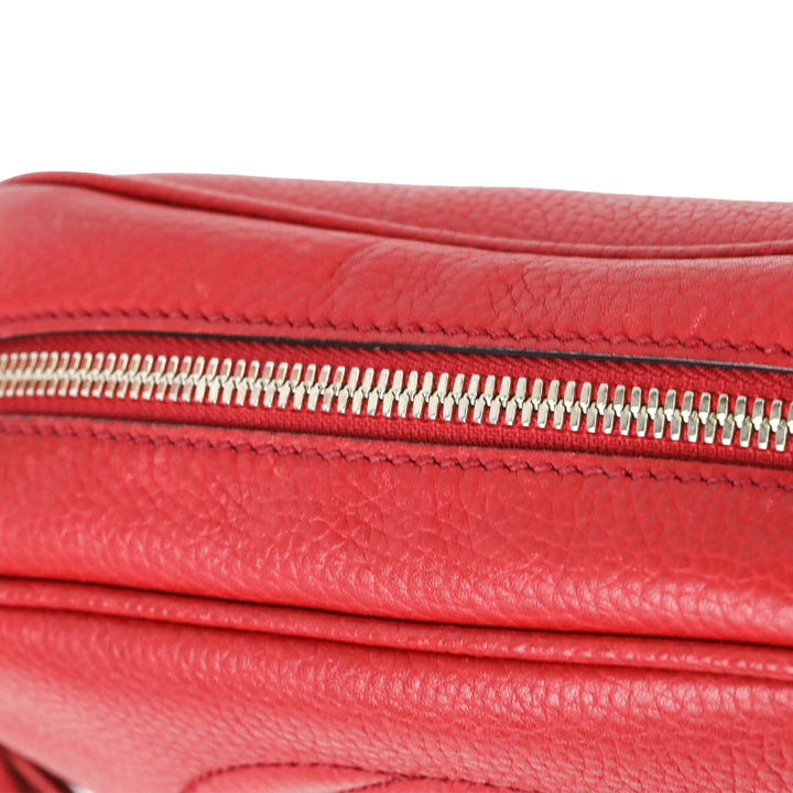 Gucci Red Pebbled Leather Soho Disco Crossbody Bag