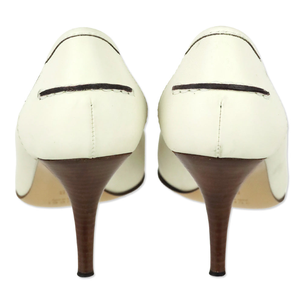 Gucci Resort 2007 White Leather Bamboo Tassel Loafer Pumps