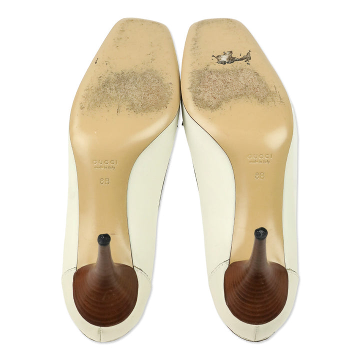 Gucci Resort 2007 White Leather Bamboo Tassel Loafer Pumps