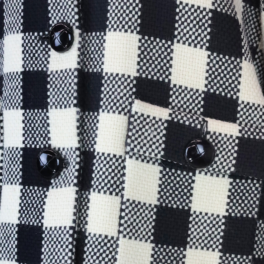 Gucci S23 Black/Ecru Gingham Wool Jacket