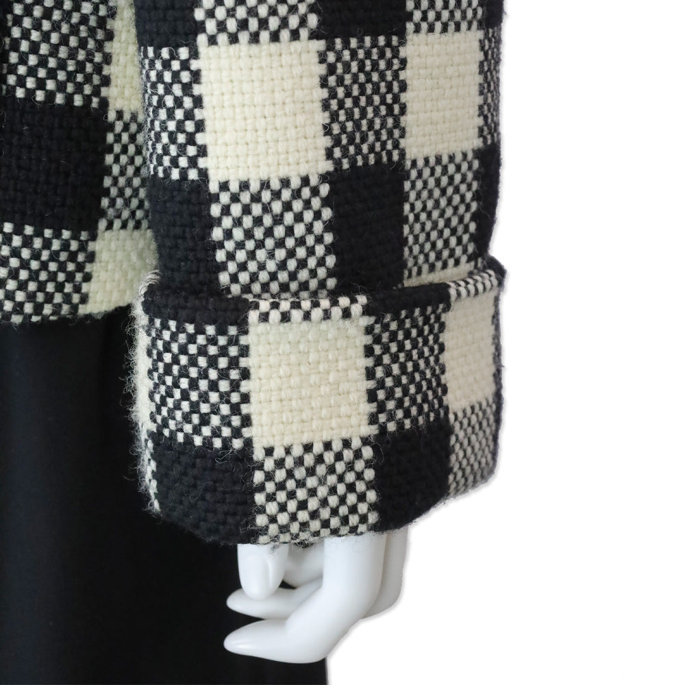 Gucci S23 Black/Ecru Gingham Wool Jacket