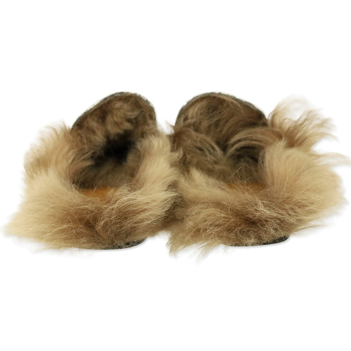Gucci Snakeskin Horsebit Fur Princetown Mule