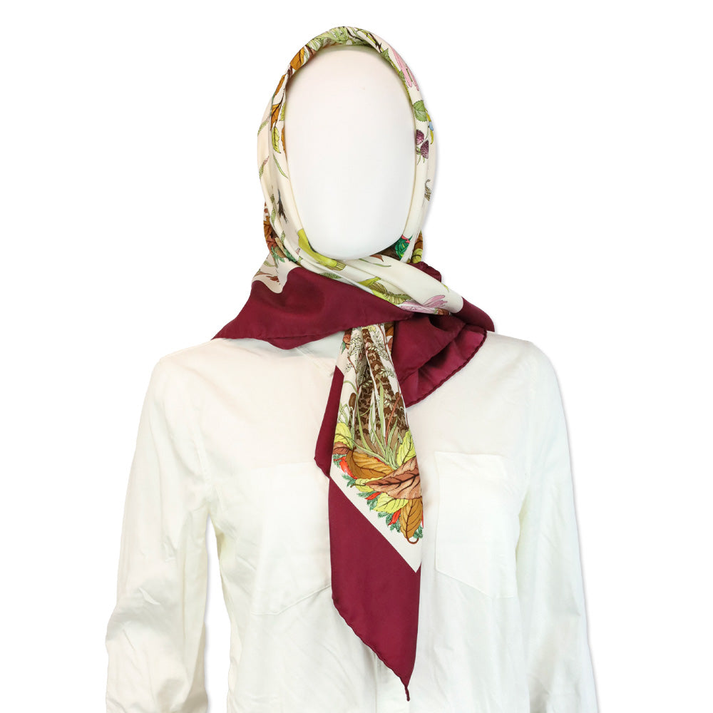 Gucci Vintage V. Accornero Silk Funghi Mushroom Scarf | DBLTKE