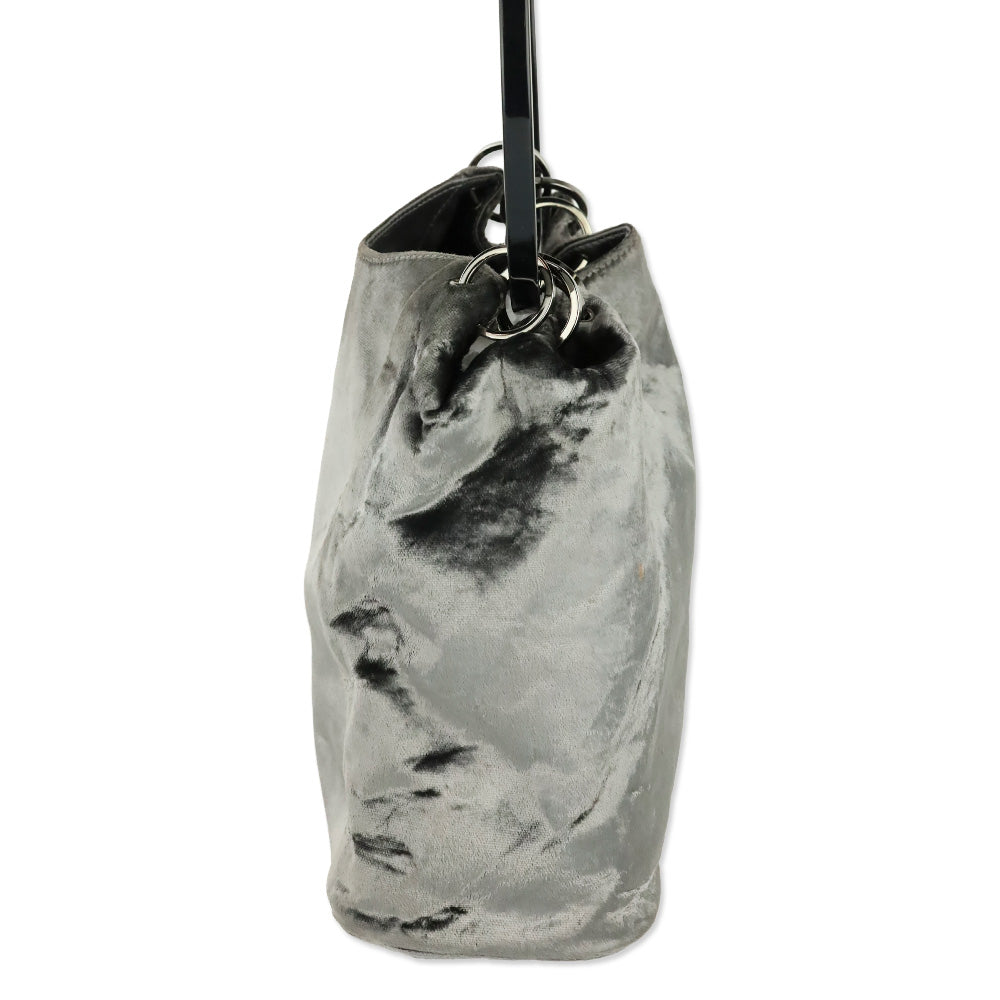 Gucci by Tom Ford FW 1999 Grey Velvet Ring Bucket Bag