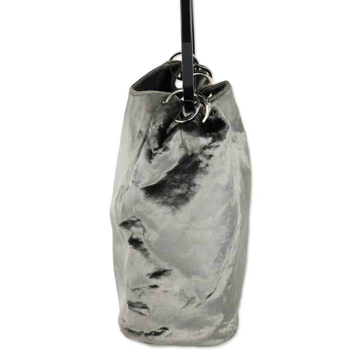 Gucci by Tom Ford FW 1999 Grey Velvet Ring Bucket Bag