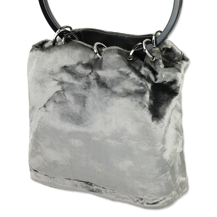 Gucci by Tom Ford FW 1999 Grey Velvet Ring Bucket Bag
