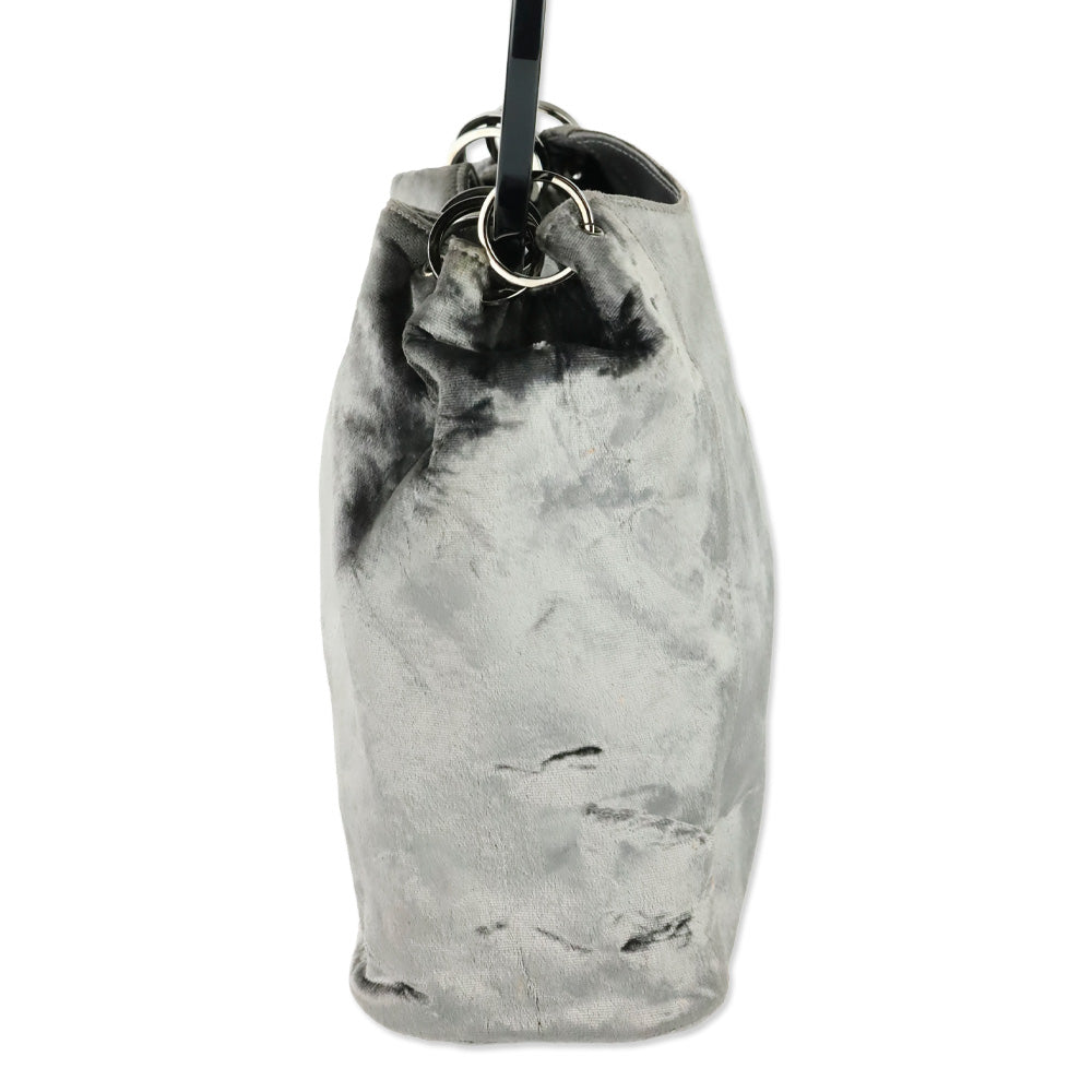 Gucci by Tom Ford FW 1999 Grey Velvet Ring Bucket Bag