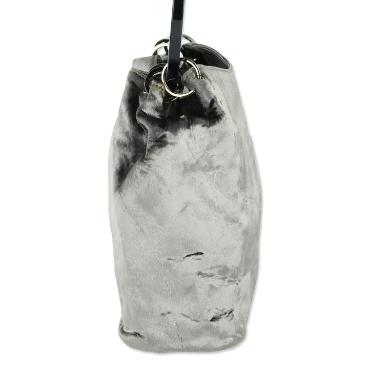 Gucci by Tom Ford FW 1999 Grey Velvet Ring Bucket Bag