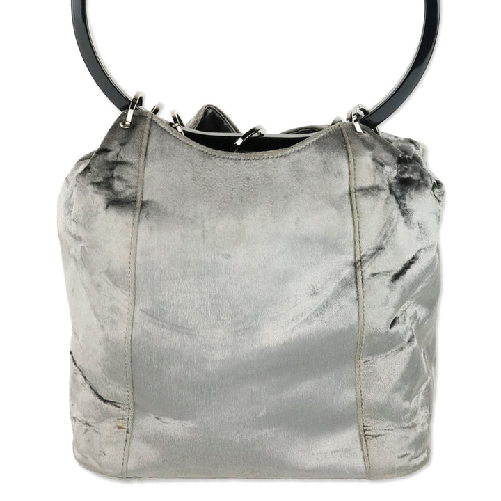 Gucci by Tom Ford FW 1999 Grey Velvet Ring Bucket Bag