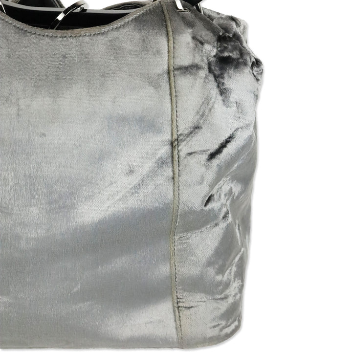 Gucci by Tom Ford FW 1999 Grey Velvet Ring Bucket Bag