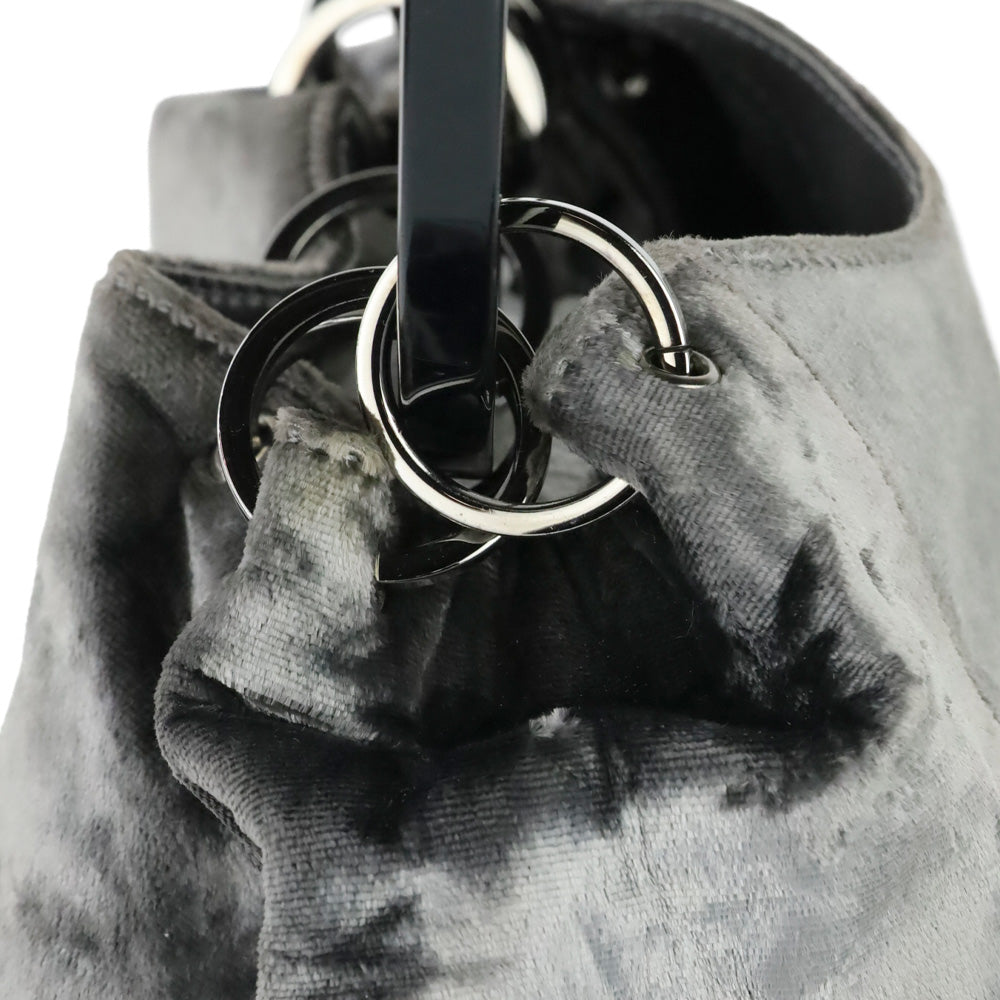 Gucci by Tom Ford FW 1999 Grey Velvet Ring Bucket Bag