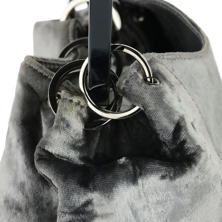 Gucci by Tom Ford FW 1999 Grey Velvet Ring Bucket Bag
