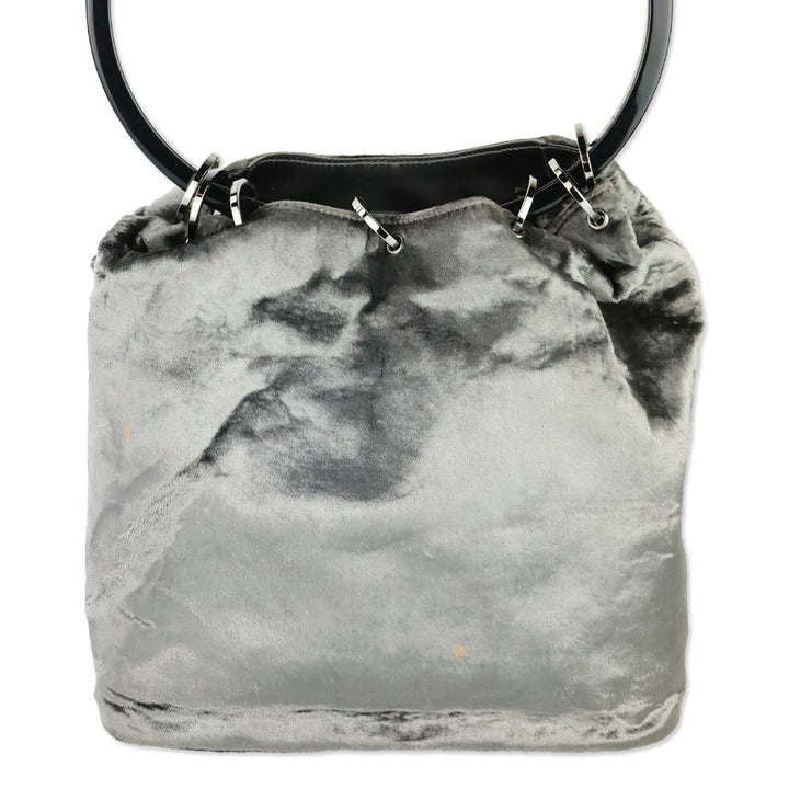 Gucci by Tom Ford FW 1999 Grey Velvet Ring Bucket Bag