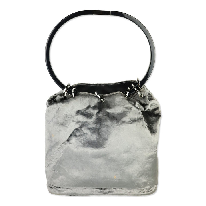 Gucci by Tom Ford FW 1999 Grey Velvet Ring Bucket Bag