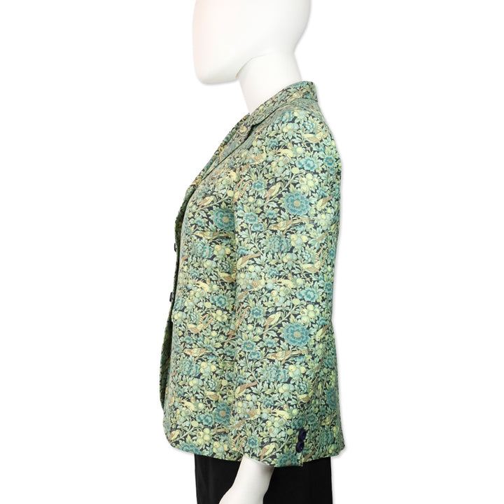 Gucci x Liberty London Green Floral-Print Wool and Mohair-Blend Blazer