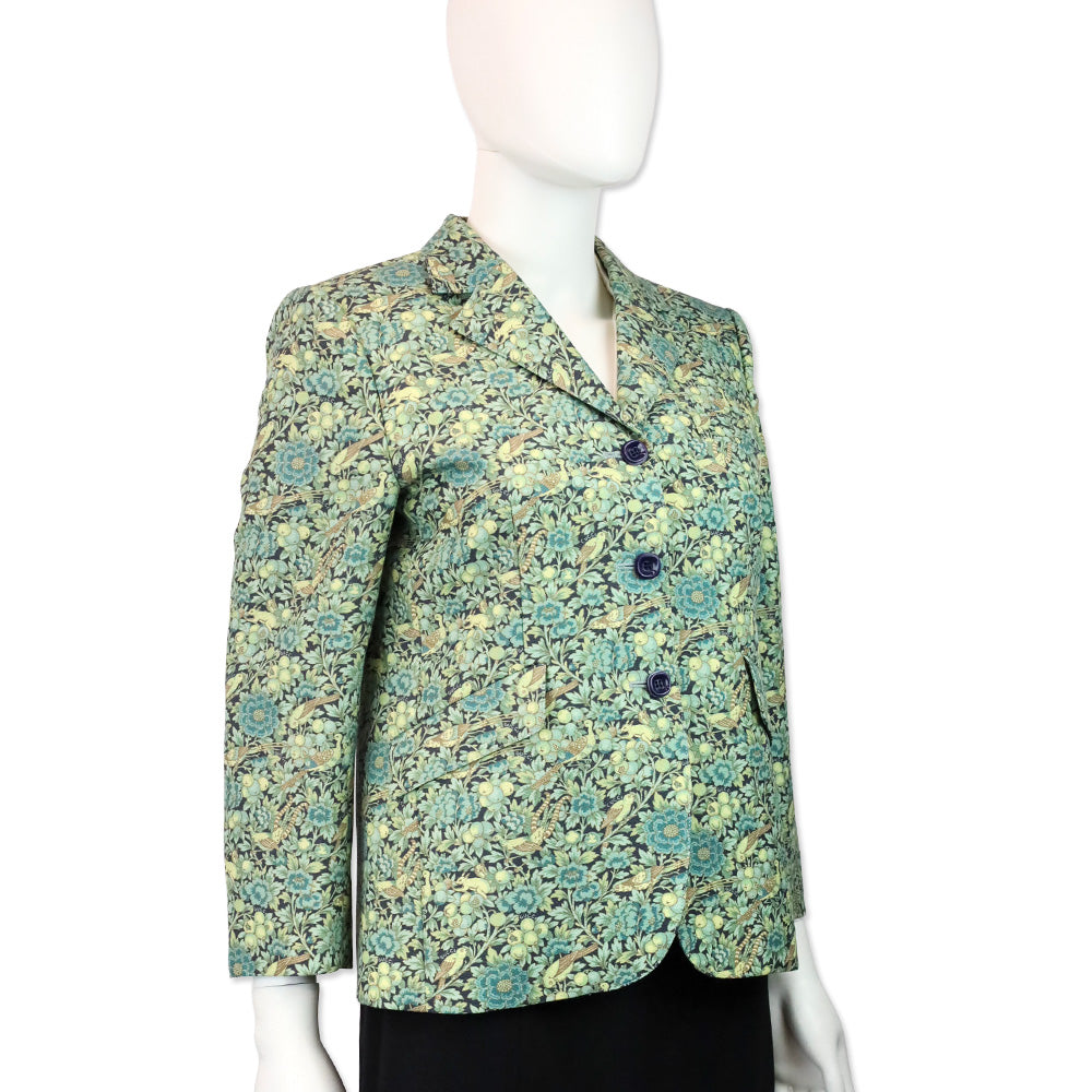 Gucci x Liberty London Green Floral-Print Wool and Mohair-Blend Blazer