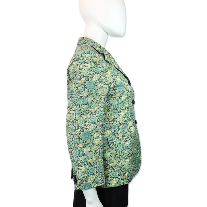 Gucci x Liberty London Green Floral-Print Wool and Mohair-Blend Blazer