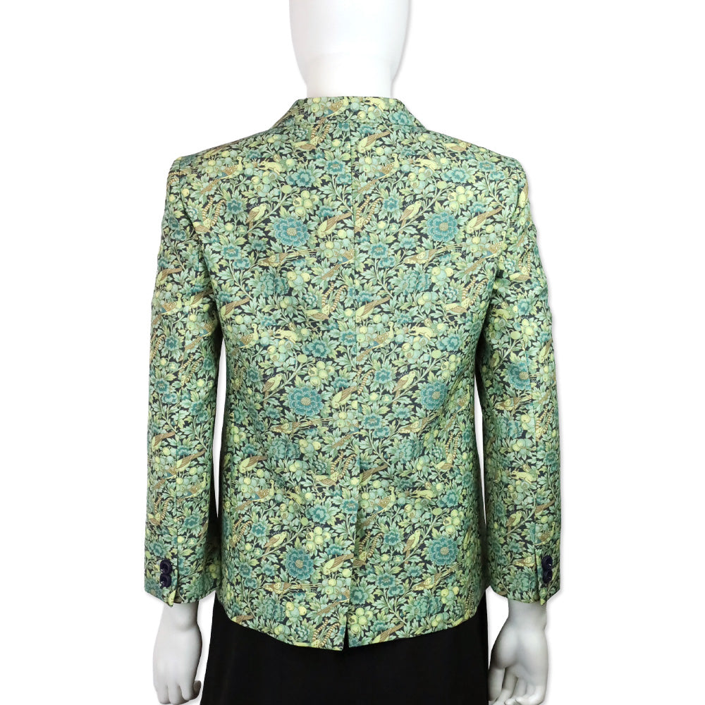 Gucci x Liberty London Green Floral-Print Wool and Mohair-Blend Blazer
