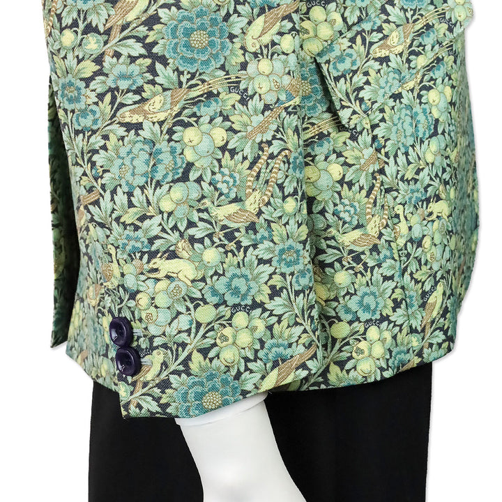 Gucci x Liberty London Green Floral-Print Wool and Mohair-Blend Blazer