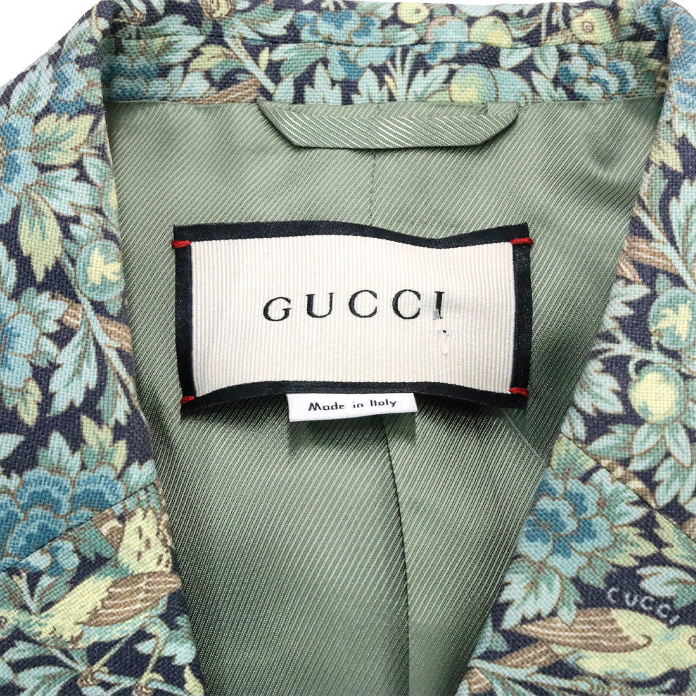 Gucci x Liberty London Green Floral-Print Wool and Mohair-Blend Blazer