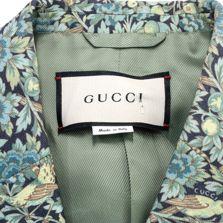 Gucci x Liberty London Green Floral-Print Wool and Mohair-Blend Blazer