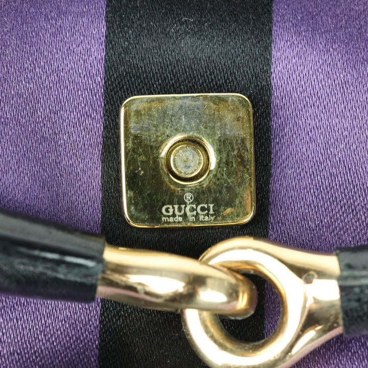 Gucci by Tom Ford 2003/2004 Monogram Canvas/Purple Web Horsebit Mors Handbag