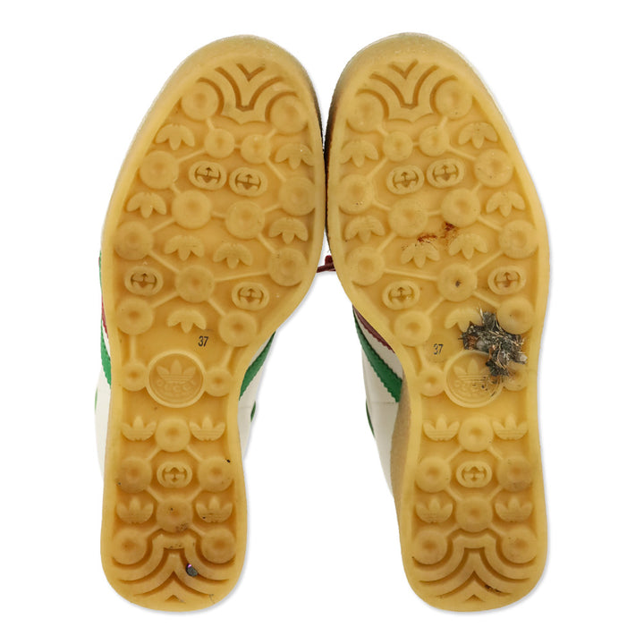 Gucci x Adidas White Leather Suede Madeira Gazelle Wedge Sneaker