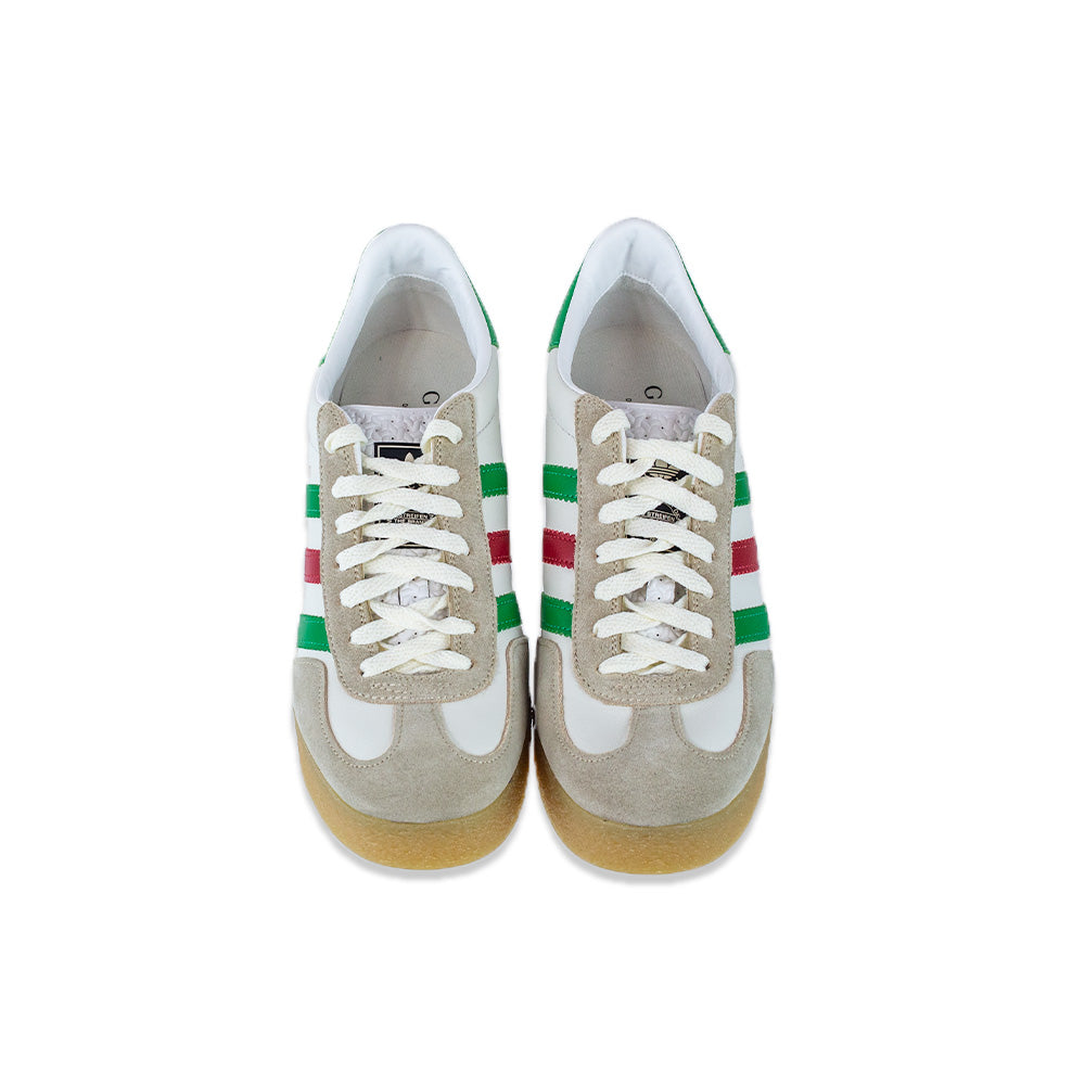 Gucci x Adidas White Leather Suede Madeira Gazelle Wedge Sneaker