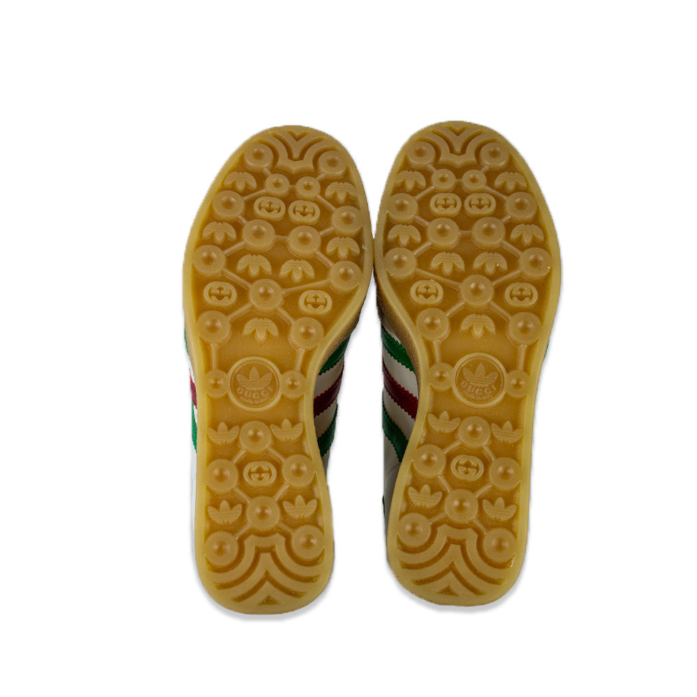 Gucci x Adidas White Leather Suede Madeira Gazelle Wedge Sneaker