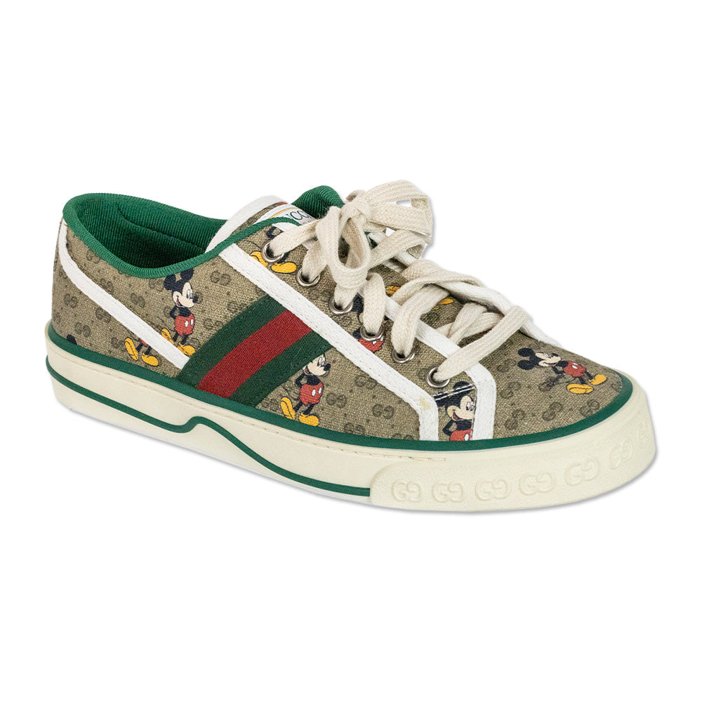 Gucci x Disney Vintage Mickey Mouse 1977 GG Supreme Monogram Canvas Tennis Sneakers