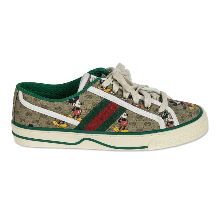 Gucci x Disney Vintage Mickey Mouse 1977 GG Supreme Monogram Canvas Tennis Sneakers