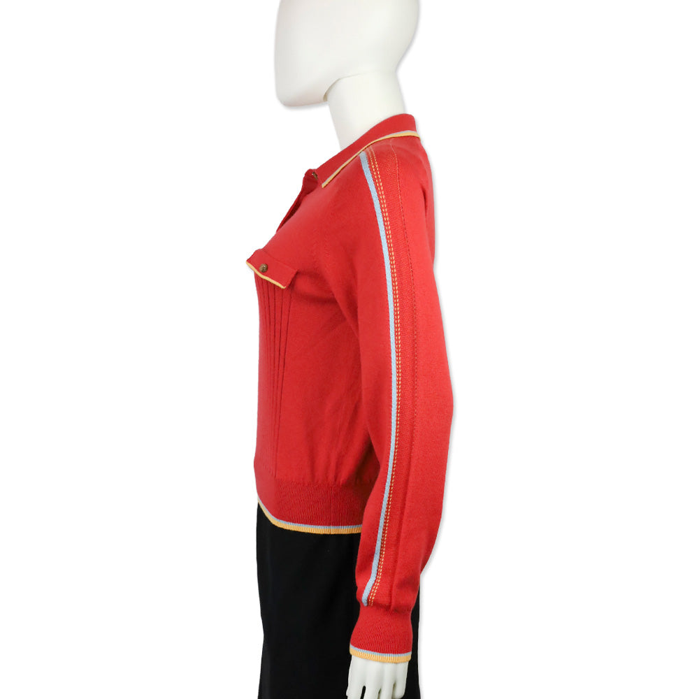 Guest in Residence Scarlet Relay Cashmere-Blend Polo Sweater