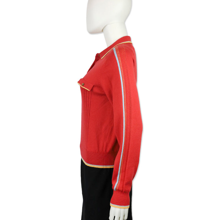 Guest in Residence Scarlet Relay Cashmere-Blend Polo Sweater
