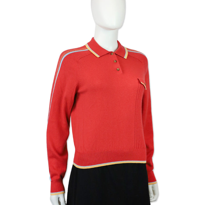 Guest in Residence Scarlet Relay Cashmere-Blend Polo Sweater