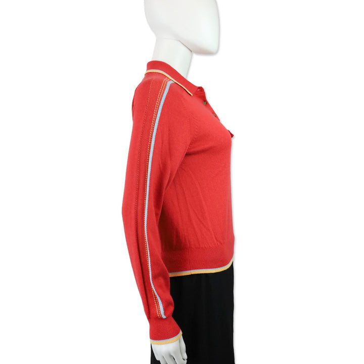 Guest in Residence Scarlet Relay Cashmere-Blend Polo Sweater