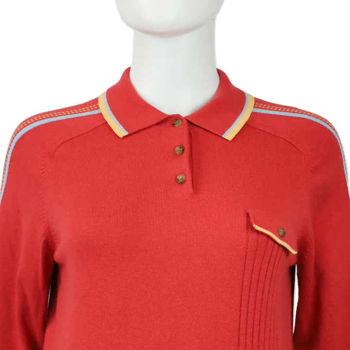 Guest in Residence Scarlet Relay Cashmere-Blend Polo Sweater
