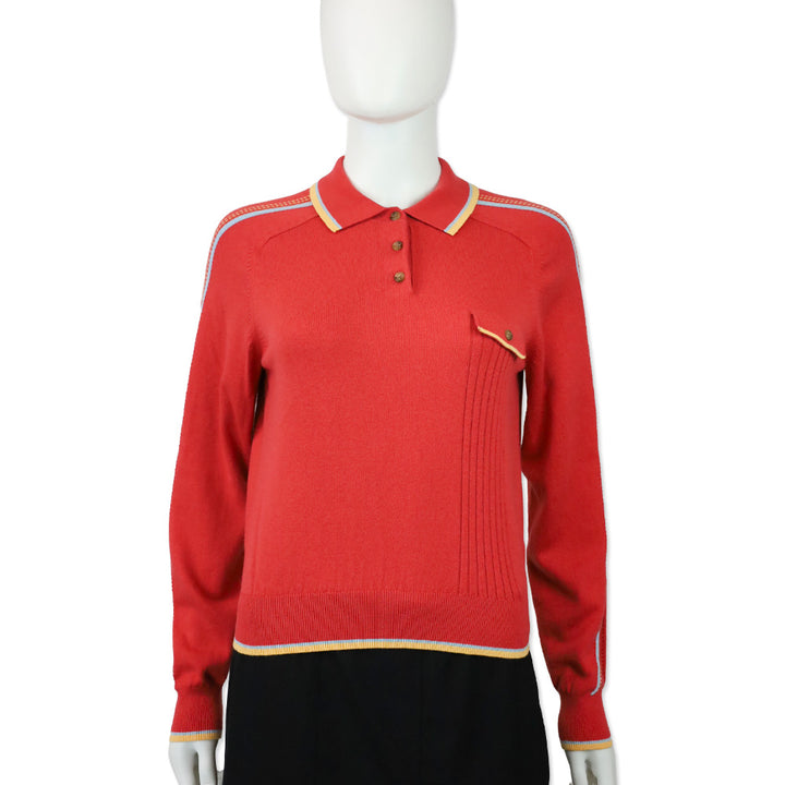 Guest in Residence Scarlet Relay Cashmere-Blend Polo Sweater