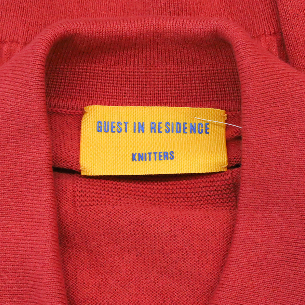 Guest in Residence Scarlet Relay Cashmere-Blend Polo Sweater
