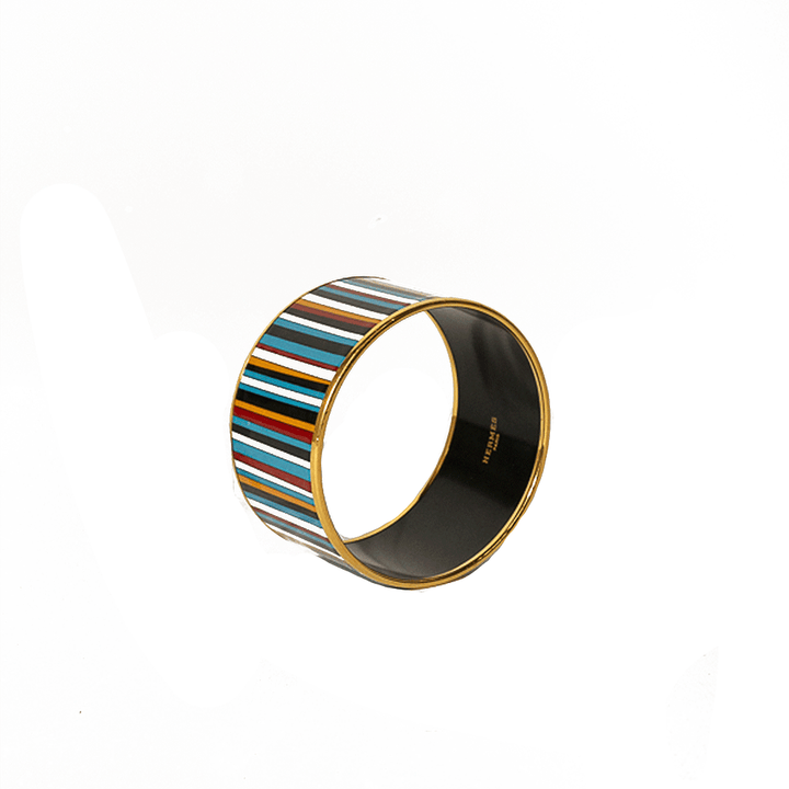 HERMES EXTRA WIDE ENAMEL BANGLE BRACELET