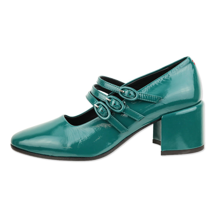 Halmanera Green Patent Leather Mary Jane Pumps