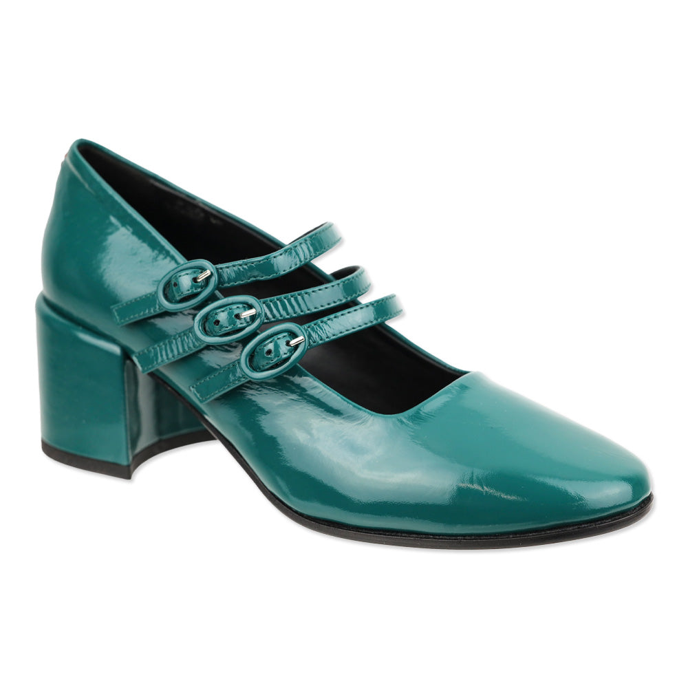 Halmanera Green Patent Leather Mary Jane Pumps