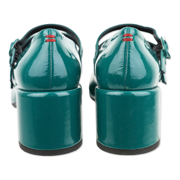 Halmanera Green Patent Leather Mary Jane Pumps