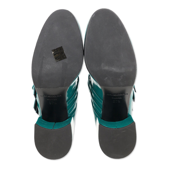 Halmanera Green Patent Leather Mary Jane Pumps