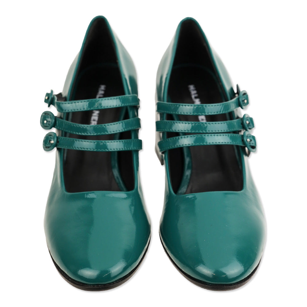 Halmanera Green Patent Leather Mary Jane Pumps