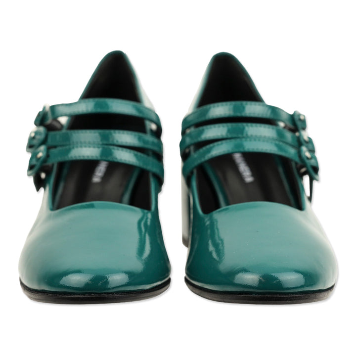 Halmanera Green Patent Leather Mary Jane Pumps